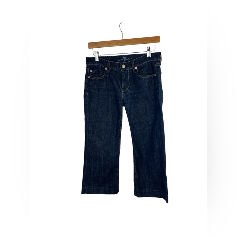 7 for all mankind dojo crop dark‎ wash cropped jeans size 27